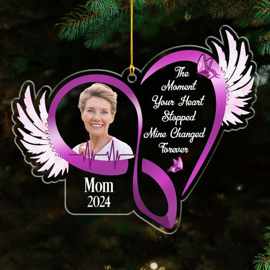 The Moment Your Heart Stopped Mine Changed Forever - Personalized Custom Acrylic Ornament