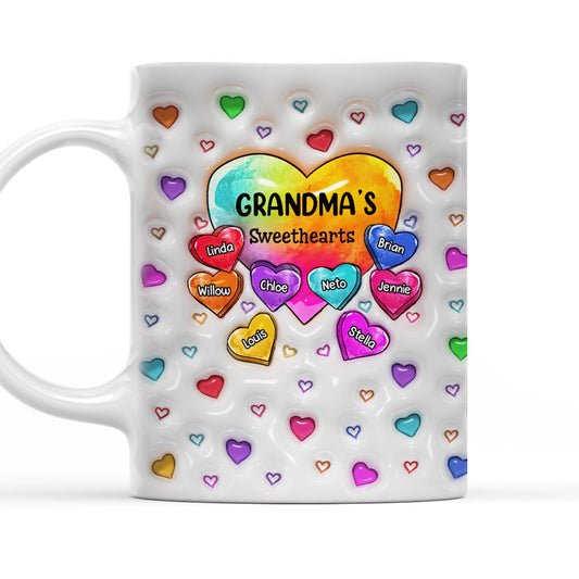 Colorful Sweethearts Grandma - Personalized Custom 3D Inflated Effect Mug