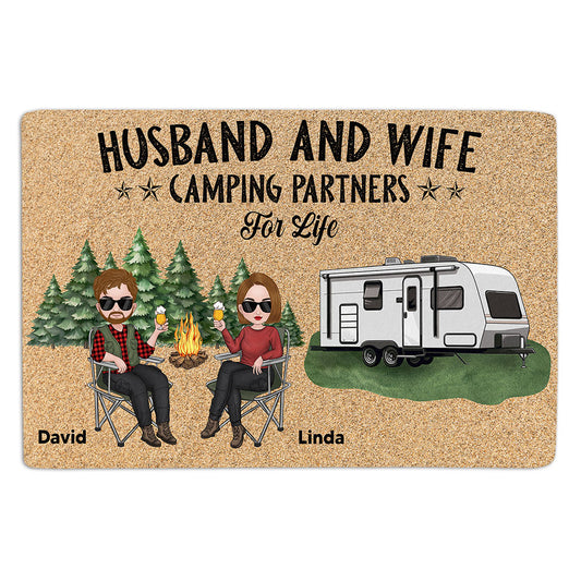 Camping Partners For Life - Personalized Custom Doormat