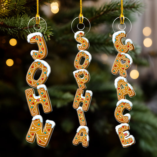 Gingerbread Letter Dreams - Personalized  Custom Acrylic Ornament