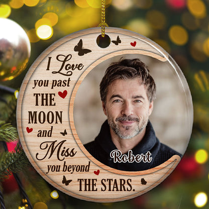 Past The Moon - Personalized Custom Circle Ceramic Christmas Ornament
