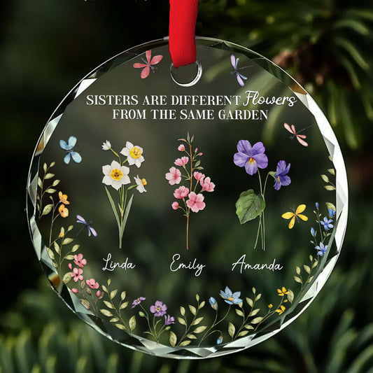 Friends Are Like Flowers In The Garden Of Life - Personalized Custom Glass Ornament