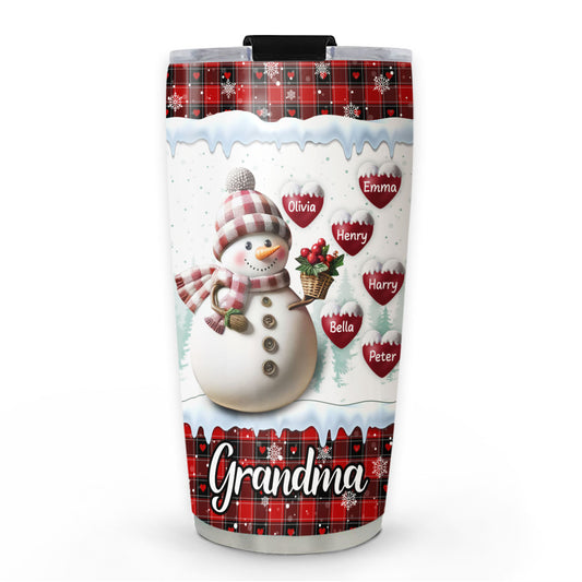 Happy Christmas Snowman Grandma - Personalized Custom Tumbler