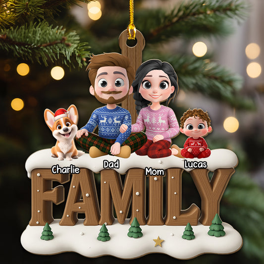 Family Bond Now Onwards - Personalized Custom 3D Effect Wood Ornament