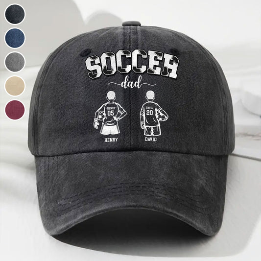 Soccer Dad Grandpa - Personalized Custom Vintage Washed Denim Cap