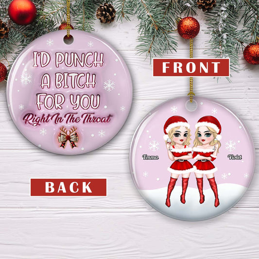 Punch Bitch - Personalized Custom 3D Inflated Effect Ceramic Ornament