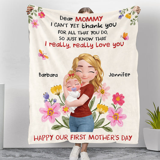 I Really Love You Mommy - Personalized Custom Fleece Blanket