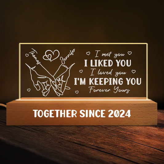 Forever Yours - Personalized Custom Acrylic 3D LED Night Light