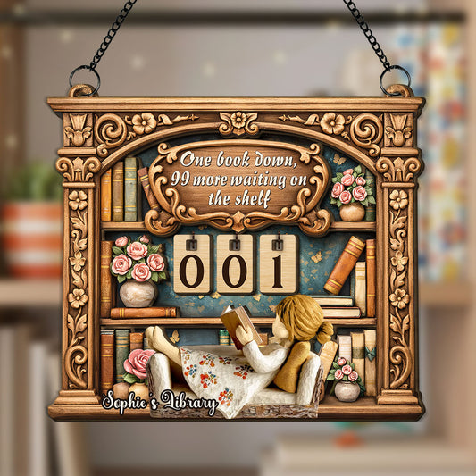 Reading On Sofa - Personalized Custom Tracker Sign