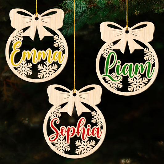 Family Friend Coworker Custom Name - Personalized Custom Wood Ornament