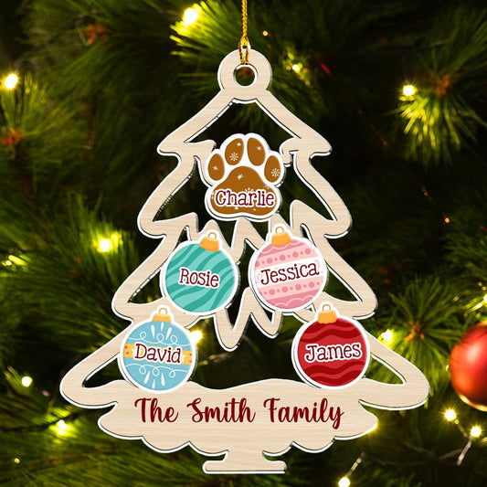 Family Tree Merry Christmas  - Personalized Custom Acrylic Ornament