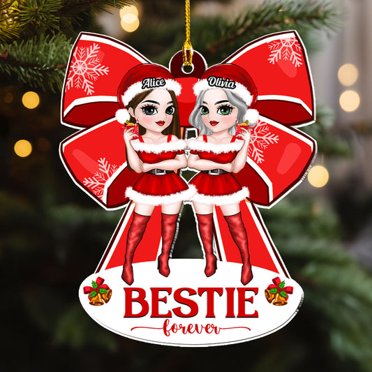 Besties With Bowtie - Personalized Custom Acrylic Ornament