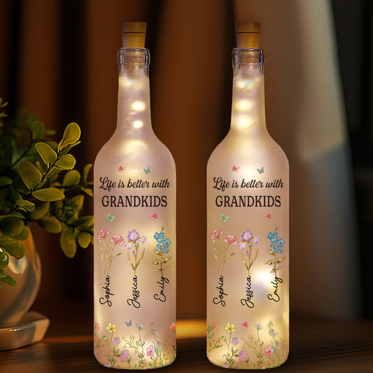 Better Life With Grandkinds - Personalized Custom Bottle Lamp