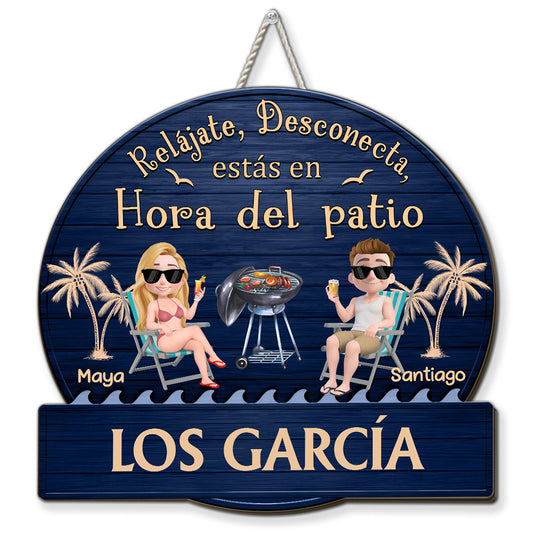 Es Hora Del Patio – Letrero De Madera Personalizado