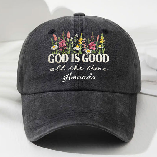 God Is Good Forever - Personalized Custom Vintage Washed Denim Cap