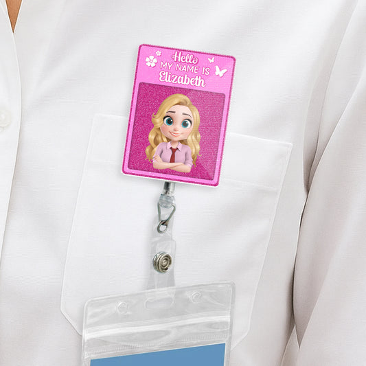 Love My Job - Personalized Acrylic Badge Reel