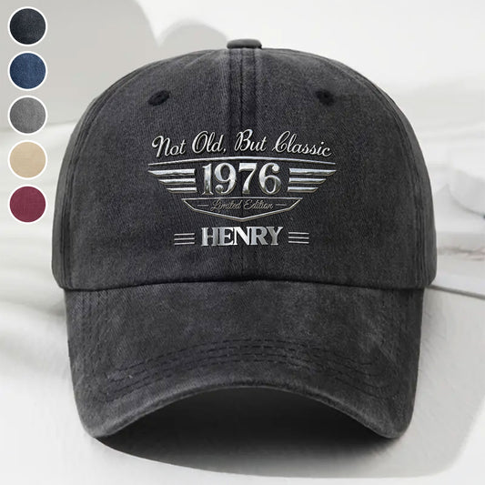 Old But Gold - Personalized Custom Vintage Washed Denim Cap
