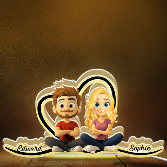 Couple Heart Shape - Personalized Custom Light Box