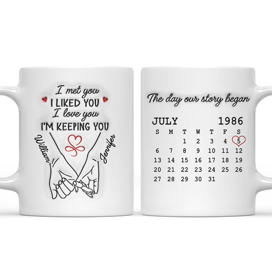 I Met You I Liked You I Love You - Personalized Custom Coffee Mug