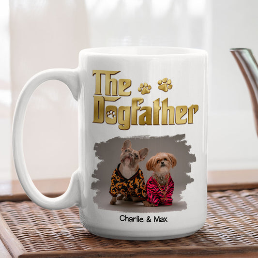Metal Gold Dog Dad Photo - Personalized Custom 3D Effect Coffee Mug