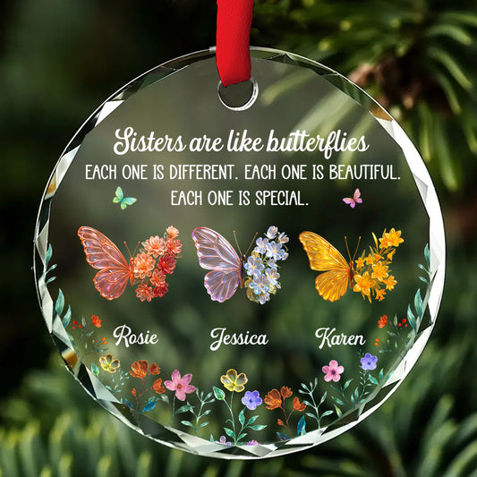 Sparkling Wings - Personalized Custom Glass Ornament