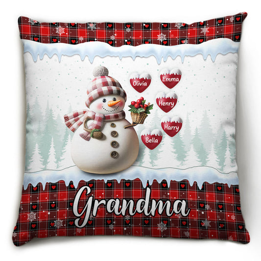 Snowman Grandma - Personalized Custom Pillow