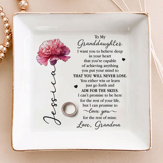 I Love You My Granddaughter - Personalized Custom Jewelry Dish