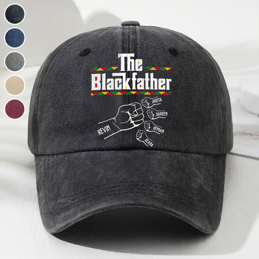 The Blackfather - Personalized Custom Vintage Washed Denim Cap