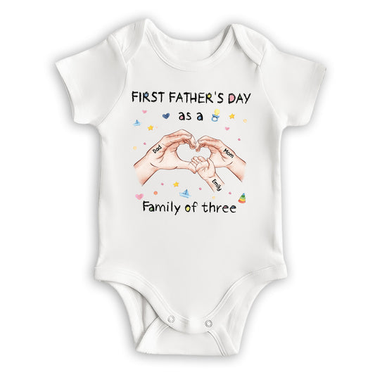 Family Of Three - Personalized Baby Onesie