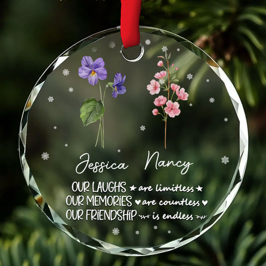 Friendship - Personalized Custom Glass Ornament