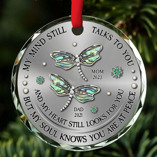 Dragonfly My Mind My Heart My Soul - Personalized Custom Glass Ornament
