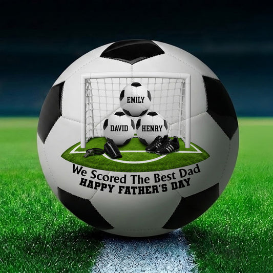 Daddy And Football - Personalized Custom Soccer Ball 