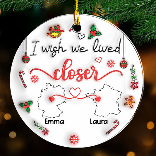 Besties Are Always Close At Heart Country Version - Personalized Custom 3D Inflated Effect Acrylic Ornament