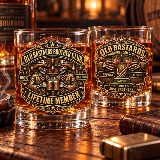 Brotherhood Built To Last Forever - Personalized Whiskey Glass