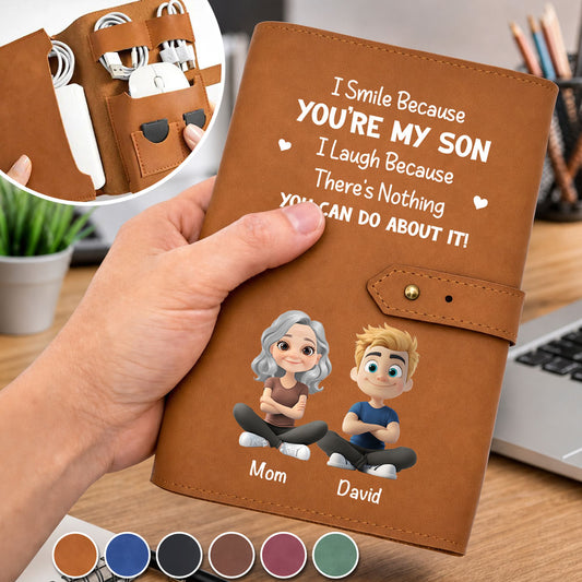 Because You Are My Son - Personalized Custom Leather Charger Bag