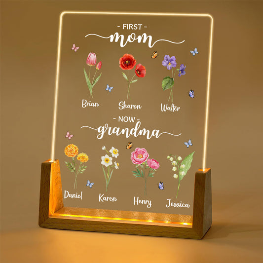First Mom Now Grandma - Personalized Custom Night Light