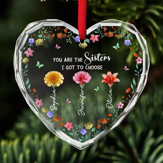 Blooming Sisters - Personalized Custom Glass Ornament