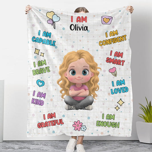 I Am Smart - Personalized Custom Fleece Blanket