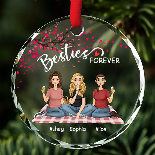 Besties Forever - Limited Version - Personalized Custom Glass Ornament