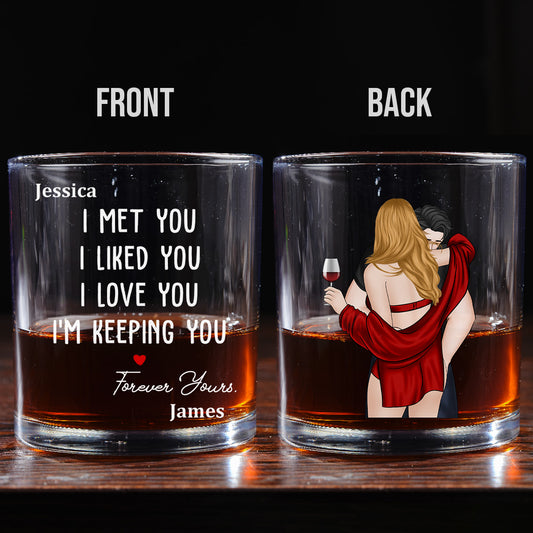 I Knew I Belonged To You - Personalized Custom Whiskey Glass