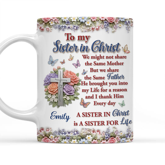 The Sister For Life - Personalized 3D Effect Custom Mug