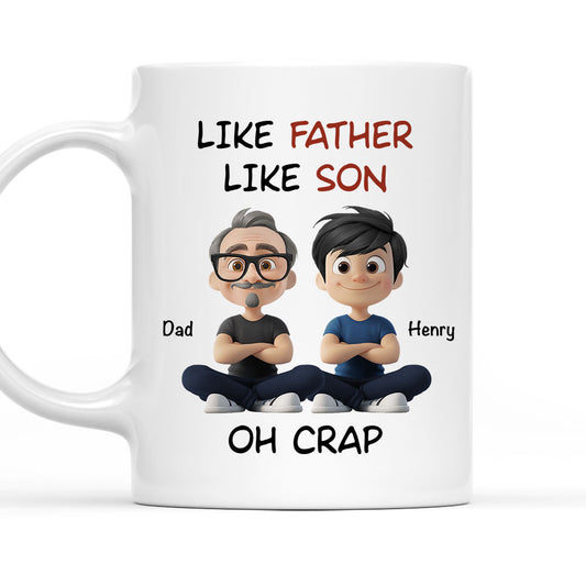 Like Father Like Son Cartoonized - Personalized Custom Coffee Mug