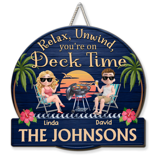 Chill Time At Home - Personalized Custom Wood Sign