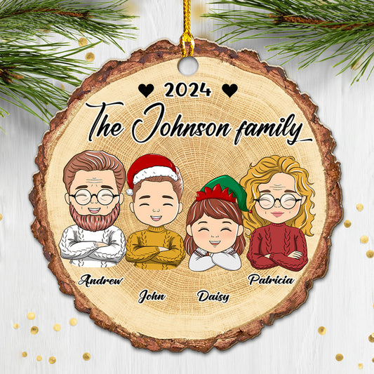 I Love My Family - Personalized Custom Wood Ornament