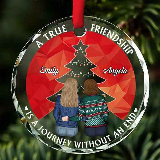 True Friendship - Personalized Custom Glass Ornament