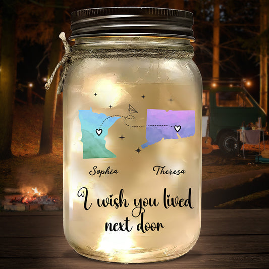 I Wish We Lived Closer - Personalized Mason Jar Light