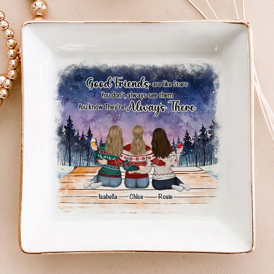 Good Friends Are Like Stars - Personalized Custom Jewelry Dish