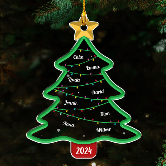 Family Christmas Tree - Personalized Custom Acrylic Ornament