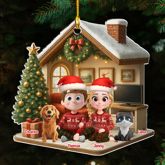 Under One Roof With Them - Personalized Custom 3D Effect Acrylic Ornament