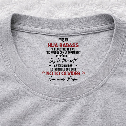Soy la tormenta - Camiseta personalizada con estampado interior en el cuello